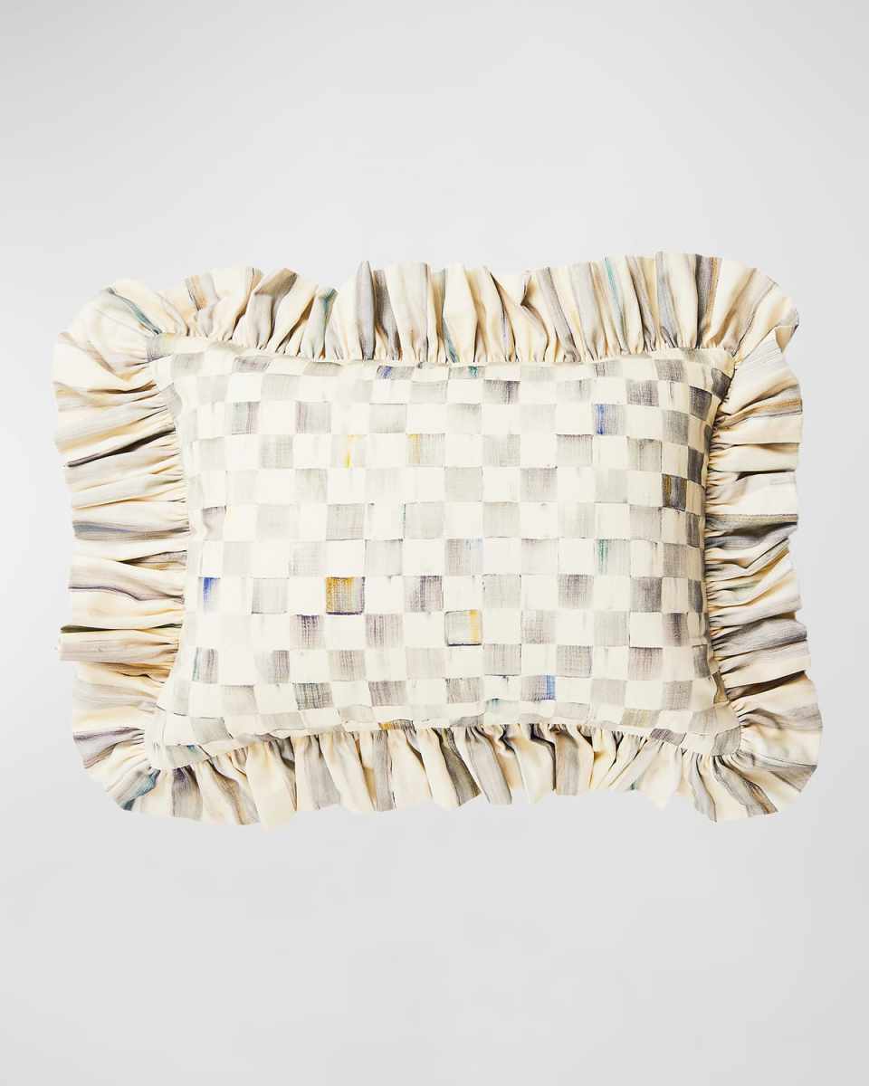 Sterling Check Ruffle Lumbar Pillow